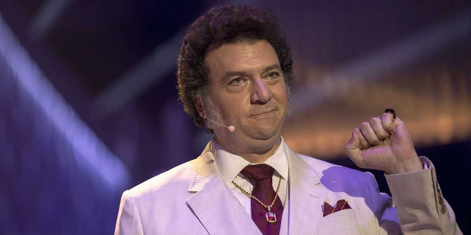 Jesse Gemstone (Danny McBride) pumping his fist and smiling in The Righteous Gemstones