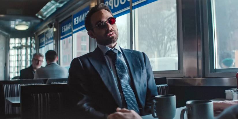 Daredevil Born Again Season 1 image of Matt Murdock in a restaurant