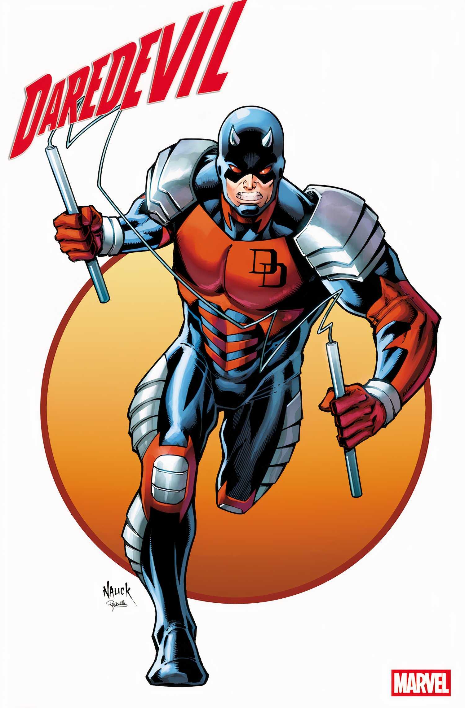 Daredevil in Black Armor Running Marvel
