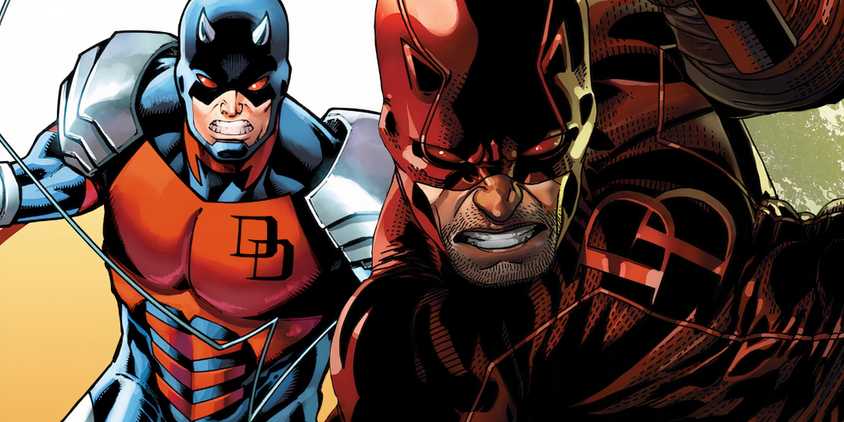 Daredevil with His Modern and Black Costumes Marvel Featured DC
