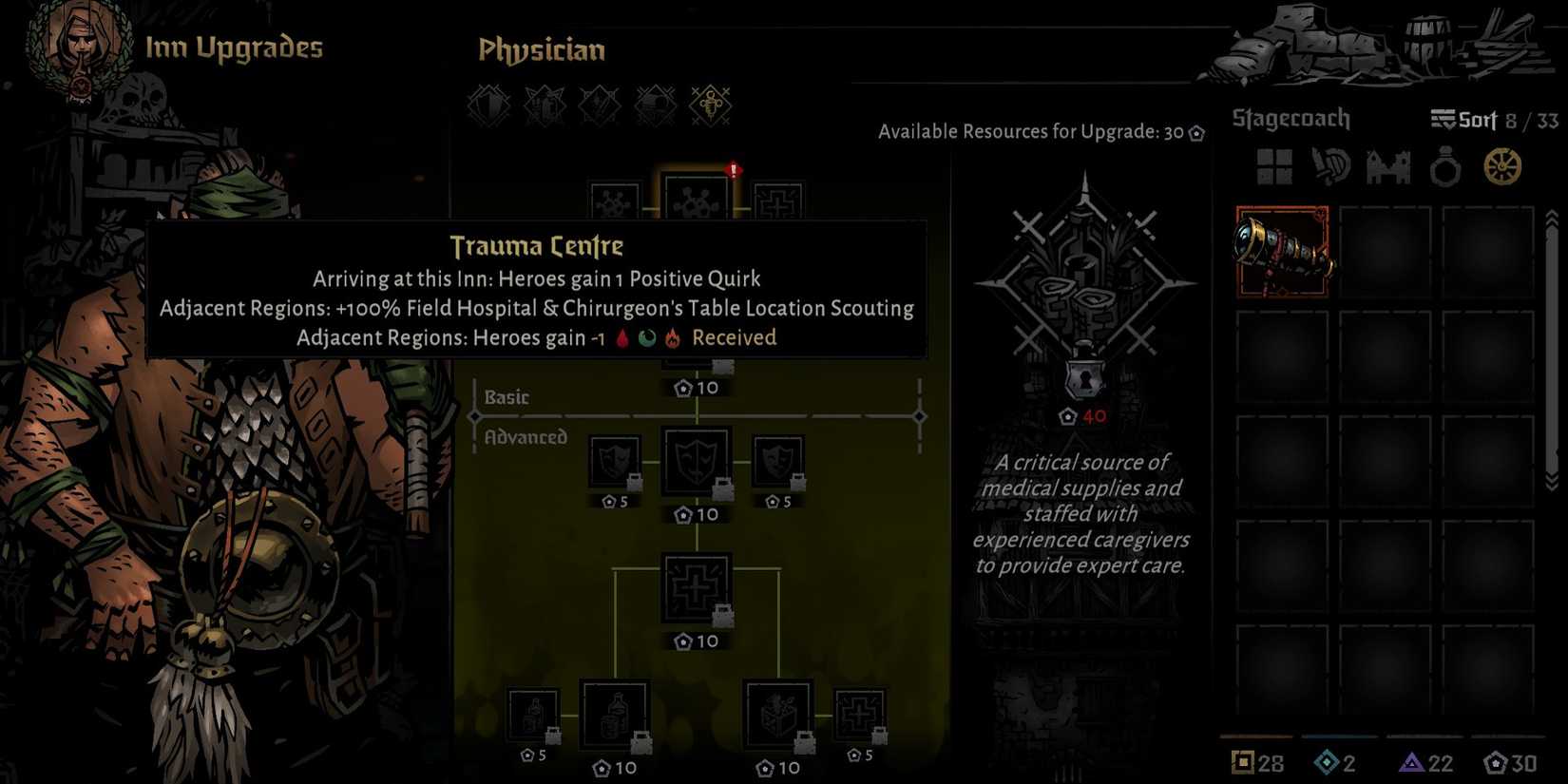 The Trauma Centre Capstone upgrade in Darkest Dungeon 2