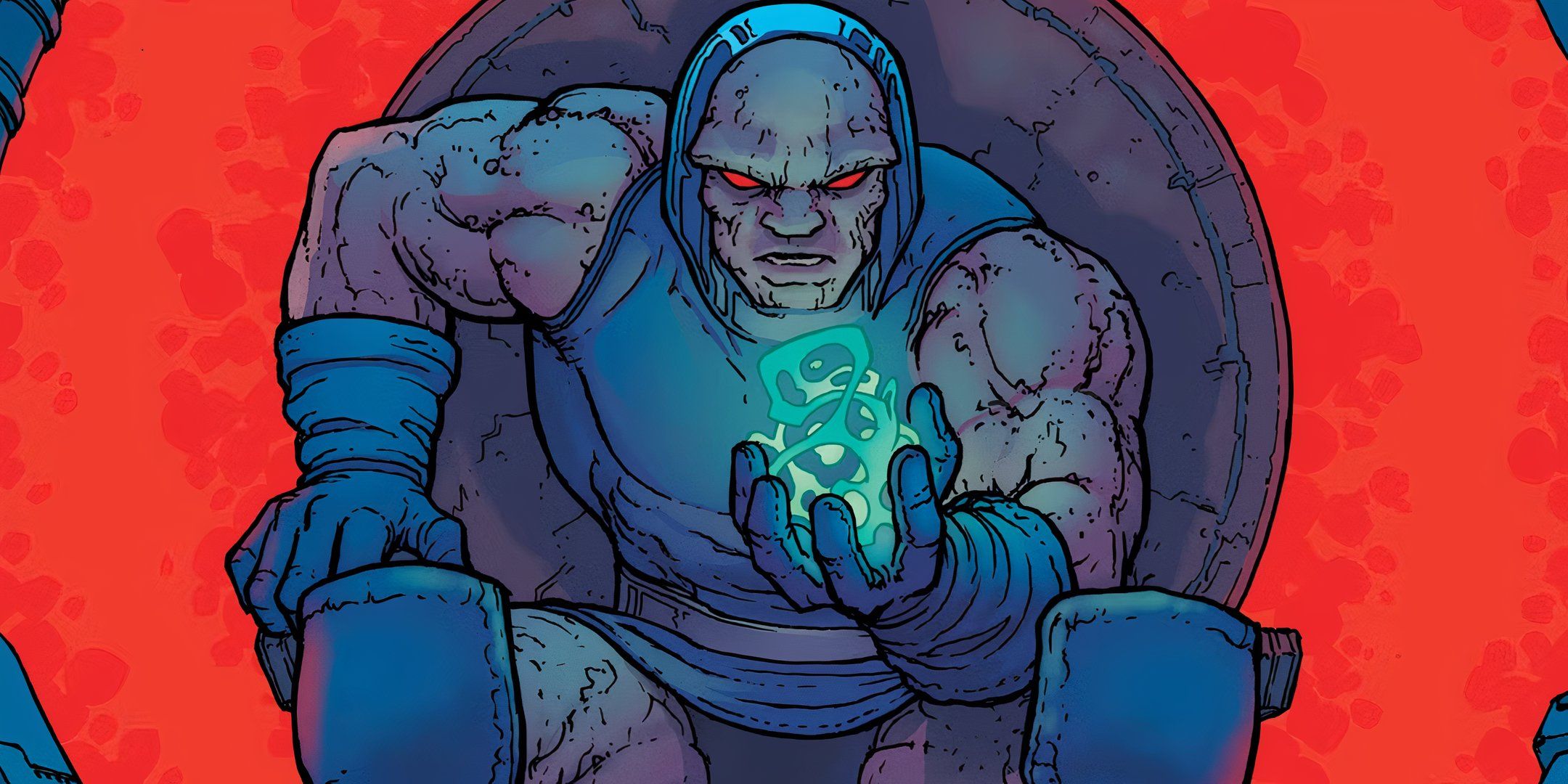 Darkseid Sitting on Throne and Staring at Glowing Mystery DC Featured