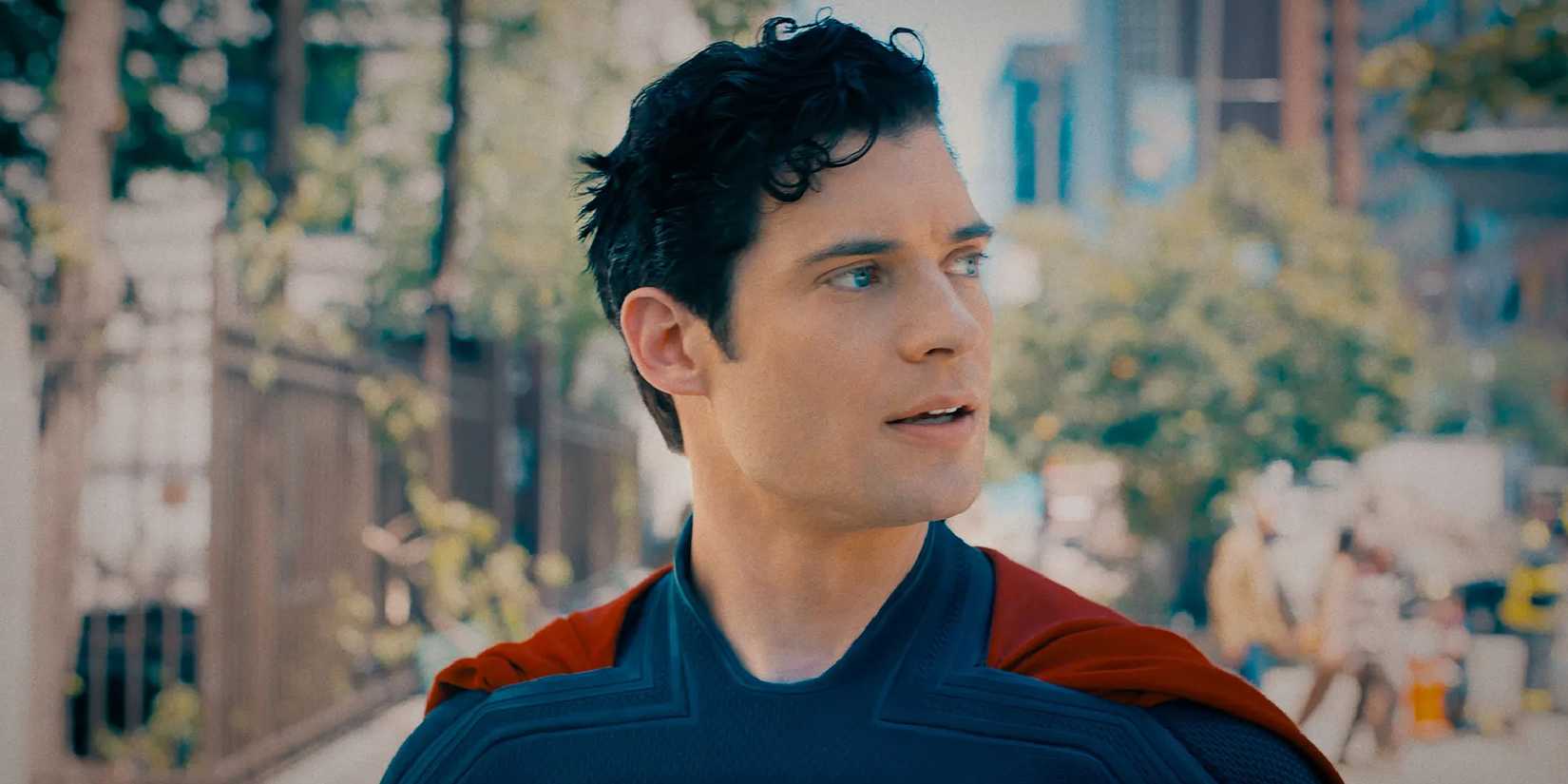 David Corenswet's Superman looks off-screen in Metropolis in USA Today exclusive