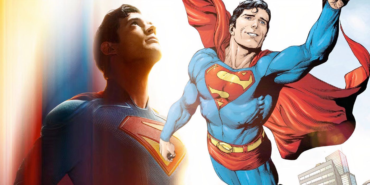 David Corenswet's Superman with Superman from the comics