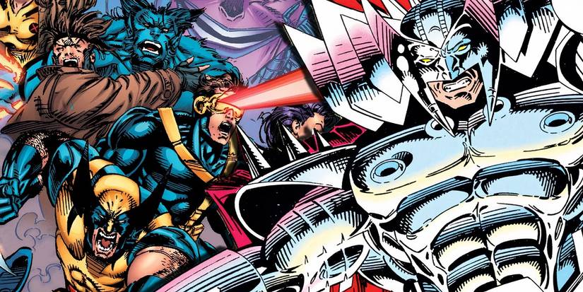 Stryfe with the X-Men behind him.