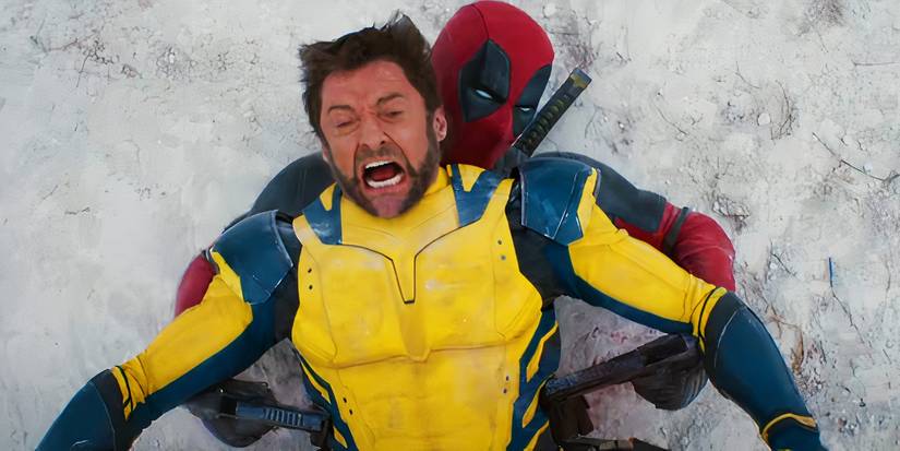 Deadpool shooting Logan in the sides in Deadpool & Wolverine