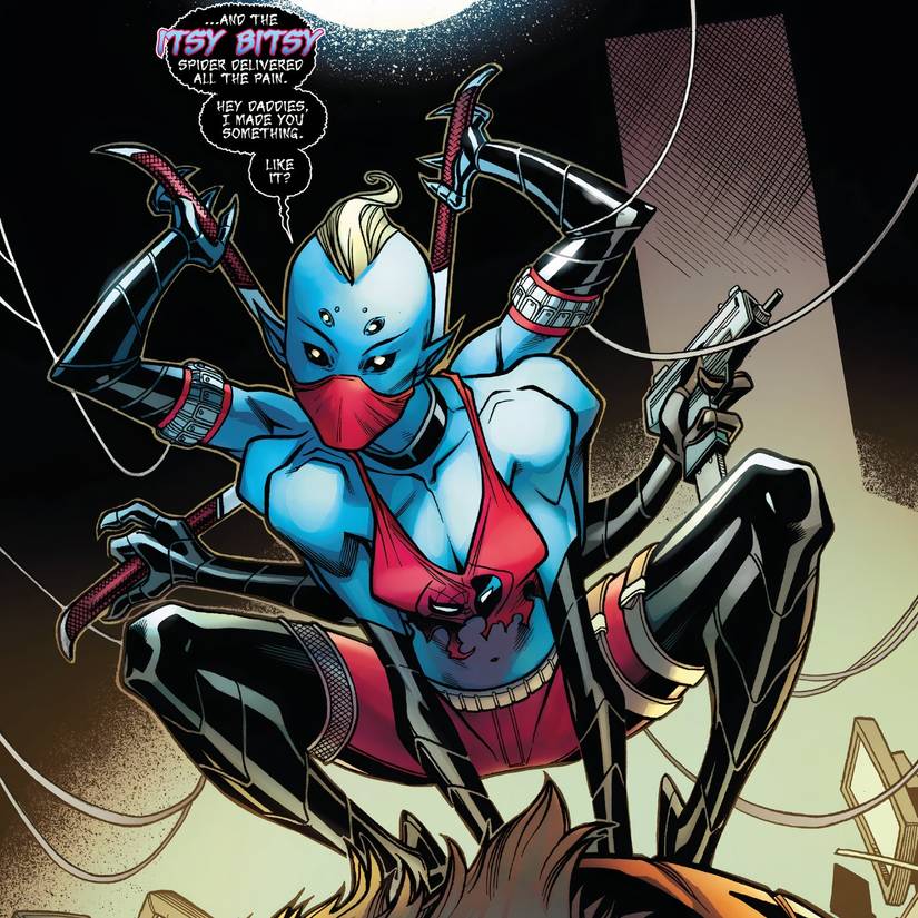 Deadpool and Spider-Man's daughter, Itsy Bitsy.