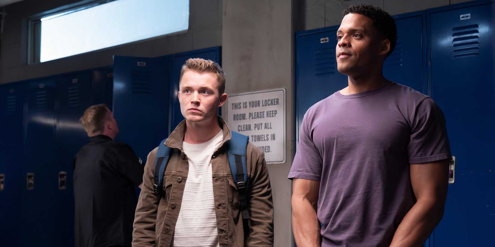 Deric Augustine as Miles and Patrick Keleher as Seth in The Rookie season 7 (1)