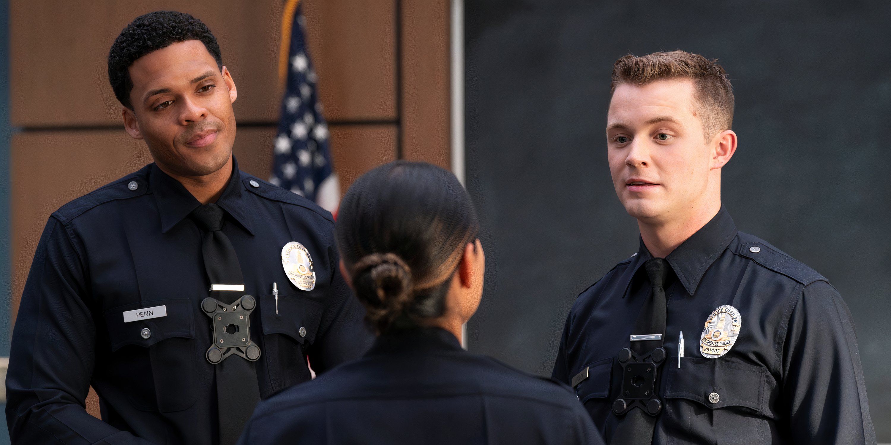 Deric Augustine as Miles and Patrick Keleher as Seth in The Rookie season 7