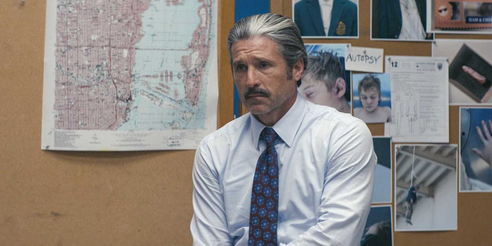 Aaron (Patrick Dempsey) worried about his son's kidnapping in Dexter: Original Sin Season 1 Ep 6