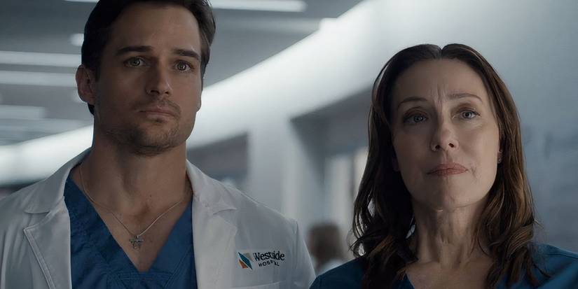 Dr. Larsen and Dr. Heller look on blankly in Doc