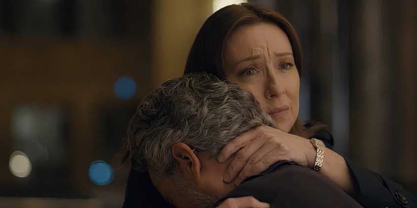 Omar Metwally as Michael Hamda and Molly Parker as Amy Larsen in Doc