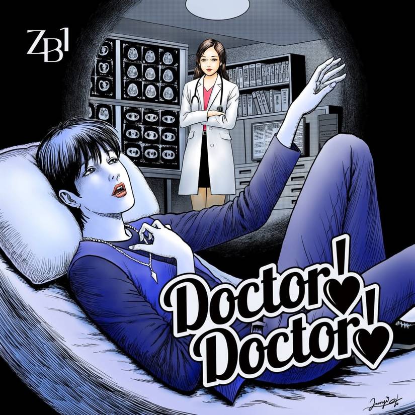ZEROBASEONE's Doctor! Doctor! Digital Single Cover, Designed by Junji Ito