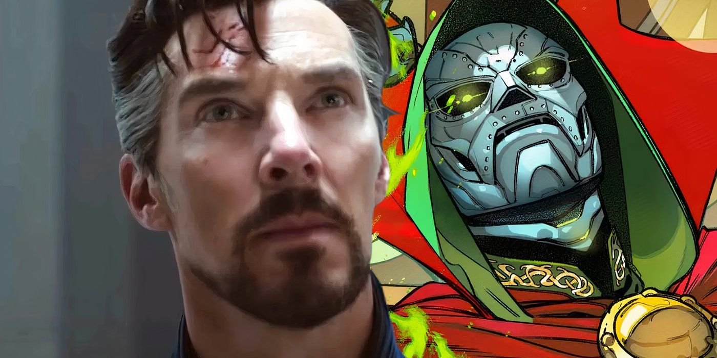 doctor-strange-in-front-of-an-image-of-doctor-doom-from-marvel-comics Os poderes de Reed Richards atingem seu limite horrível na luta brutal do Doctor Doom