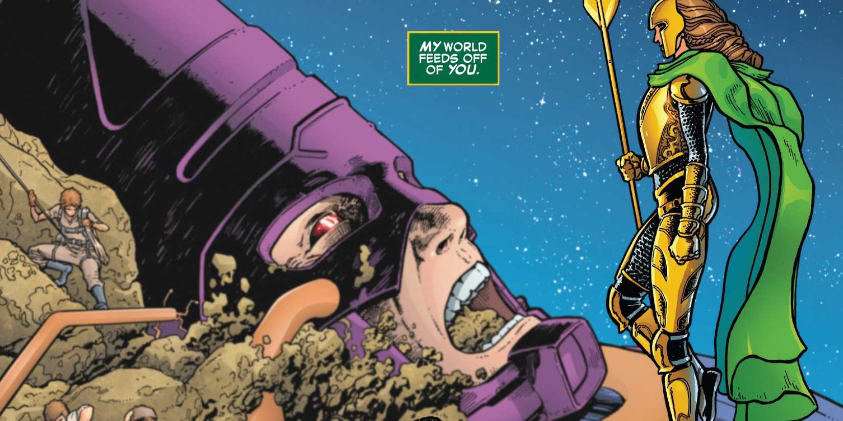 Zora defeats Galactus and merges him with Doom Mountain.