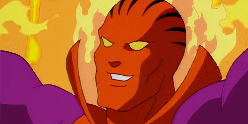 Dormammu surrounded by fire in Spider-Man the Animated Series