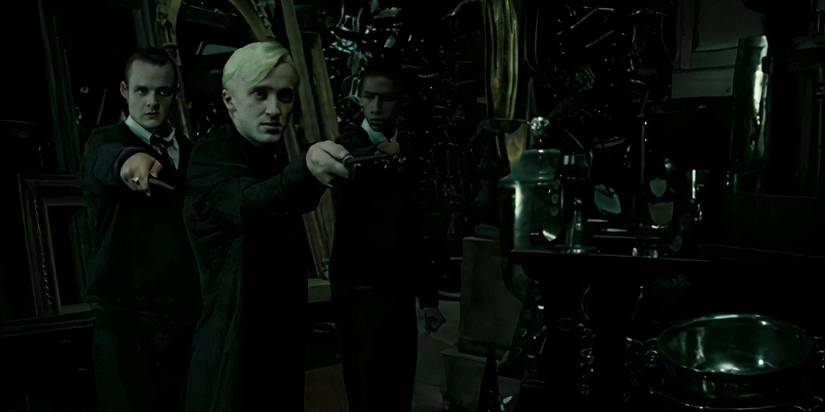 Draco and his friends take aim at Harry Potter