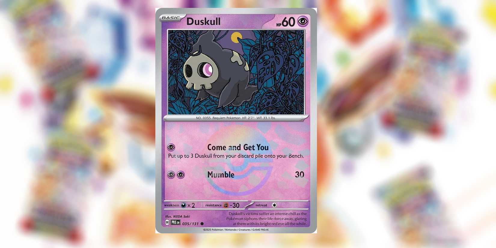 Duskull card in prismatic Evolutions in Pokemon TCG