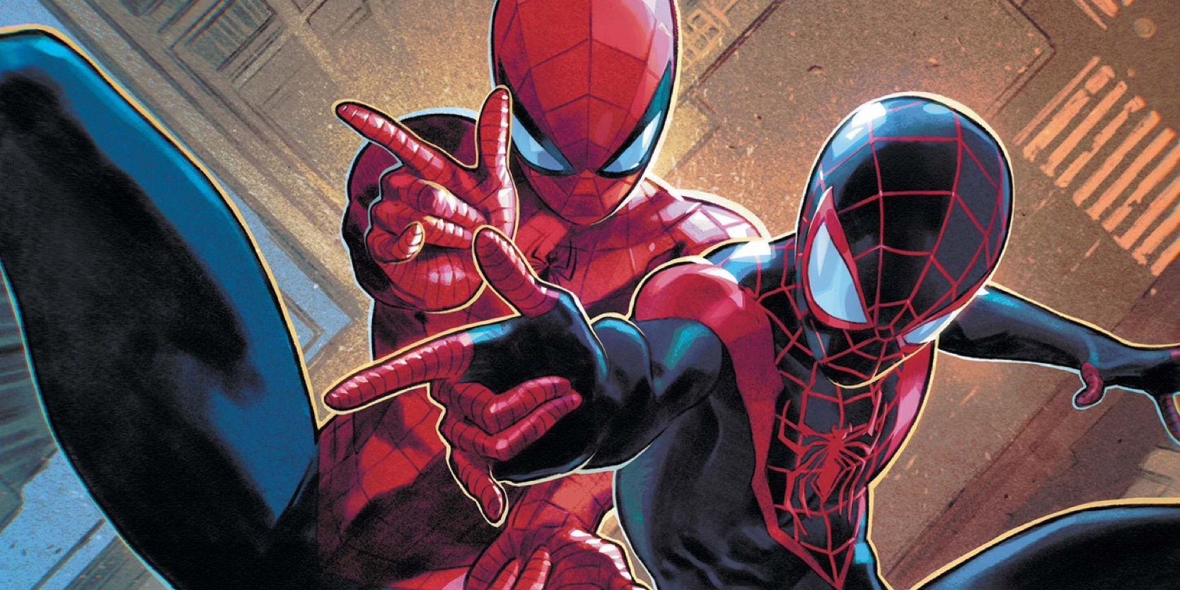 Miles Morales and Peter Parker in Spectacular Spider-Men #4 variant cover art by Francesco Mobili