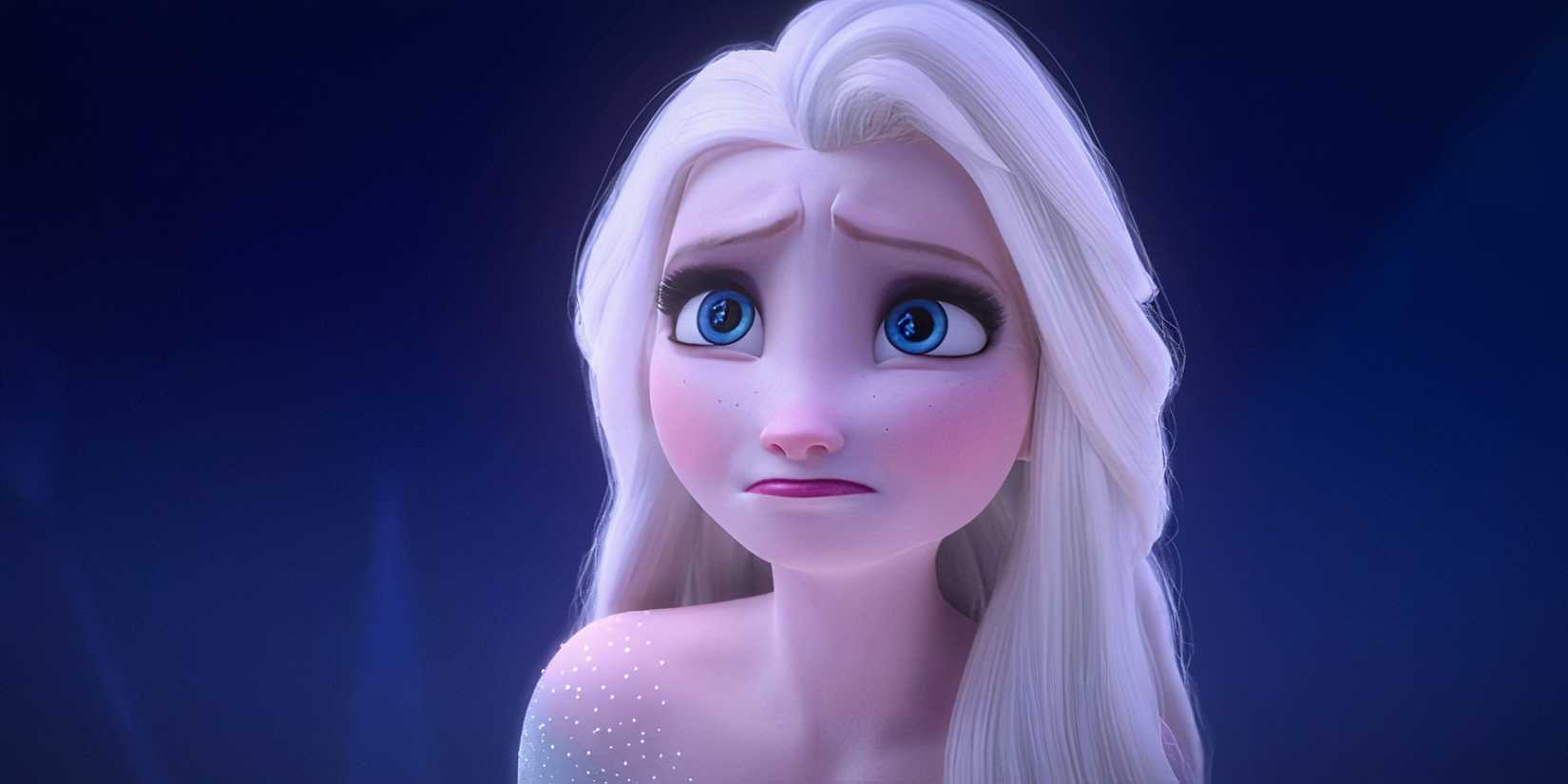 Elsa grimacing in Frozen 2.