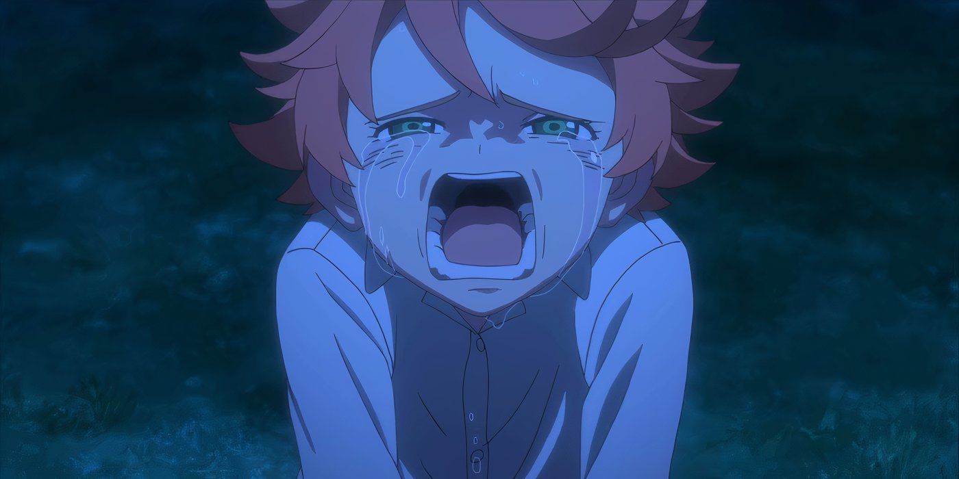 Emma chorando em The Promised Neverland.