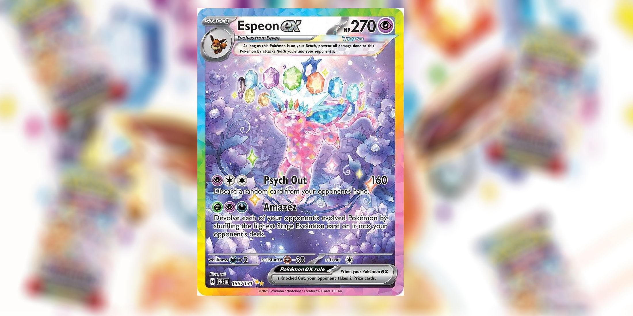 Специальная иллюстрационная карта Espeon ex в Prismatic Evolutions в Pokémon TCG