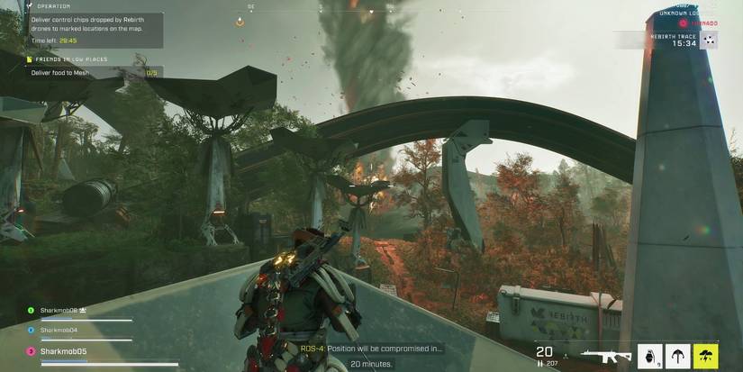Exoborne Game screenshot showing a battle with an explosion in the background