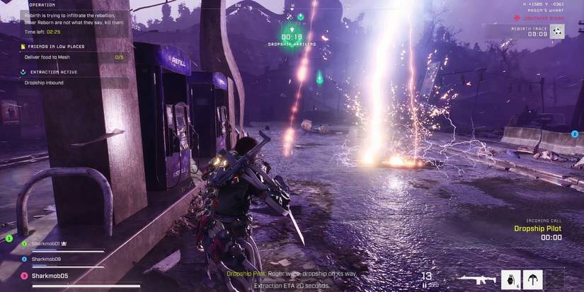 Exoborne Game screenshot showing a battle in purple colours