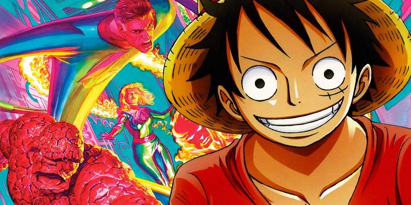 Fantastic Four and Luffy from One Piece