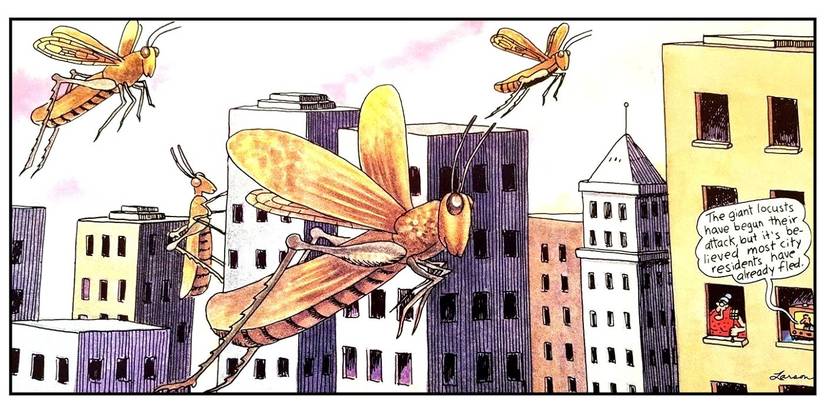 far side giant locusts comic