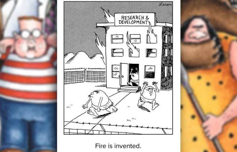 far side invention of fire comic