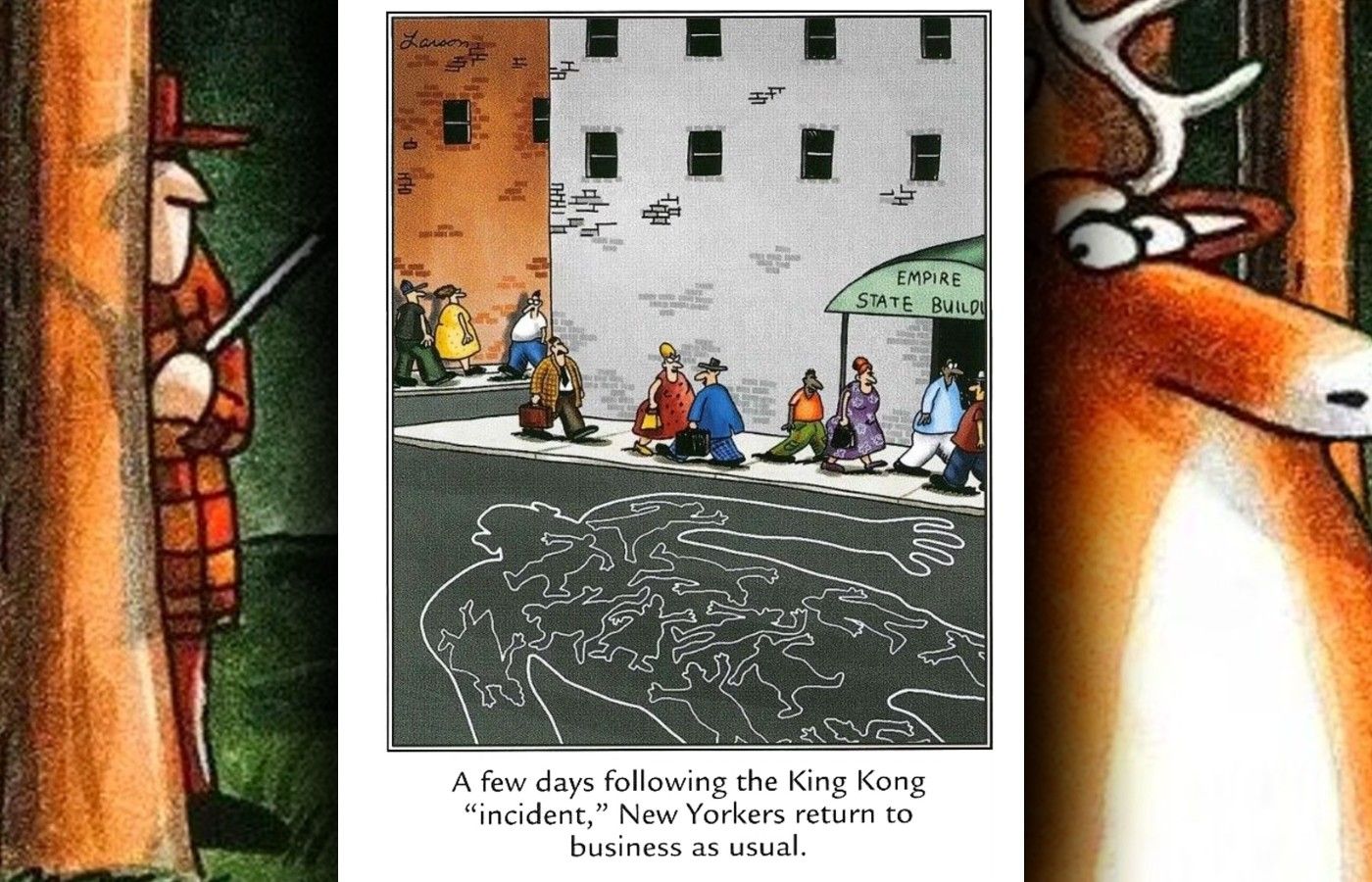 far side king kong body outlines comic