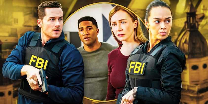 Blended image of Wes and Cam in front of Smitty and Raines in FBI: International season 4