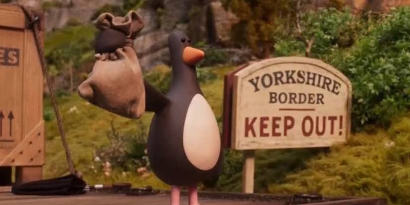 Feathers McGraw passes the Yorkshire border in Wallace and Gromit Vengeance Most Fowl