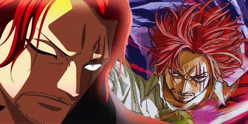 Feature header with Shanks from One Piece anime and fan art by Sakamoto Days creator