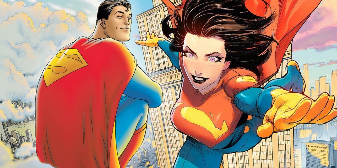 Divided image of All-Star Superman alongside Lois Lane as SuperWoman