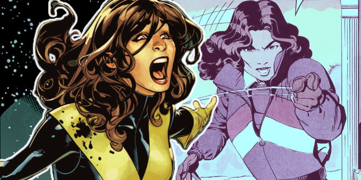 Split Image of X-Men's Kitty Pryde yelling next to her younger self saying 'Professor Xavier is a jerk!'