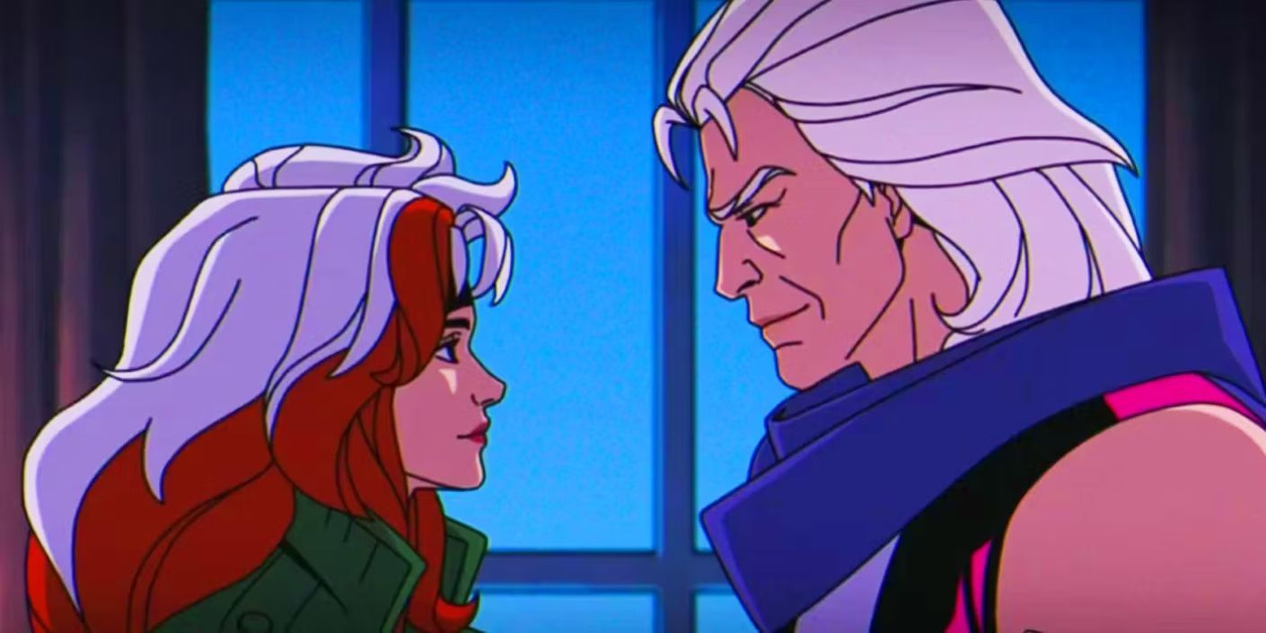 X-Men '97 Rogue and Magneto look at one another