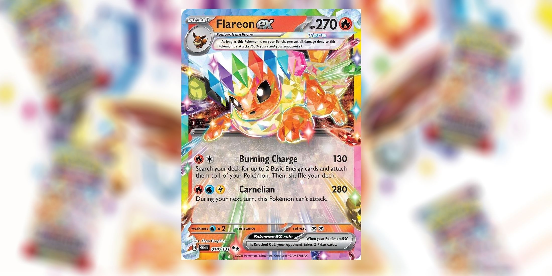 Flareon ex-carta em Evoluções Prismáticas em Pokémon TCG