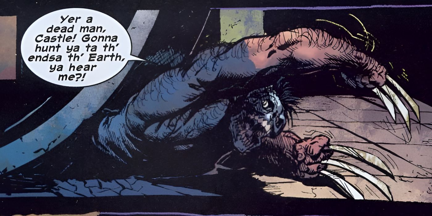 Wolverine is slowly crushed by a steamroller.