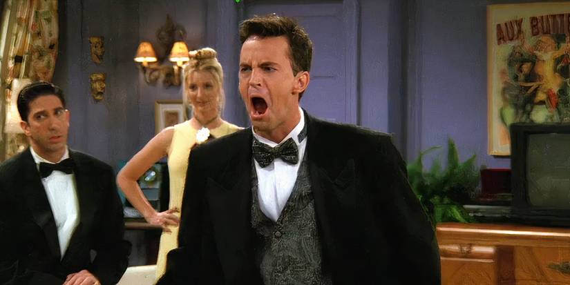 Chandler yelling at someone in the Friends episode "The One Where No One's Ready."