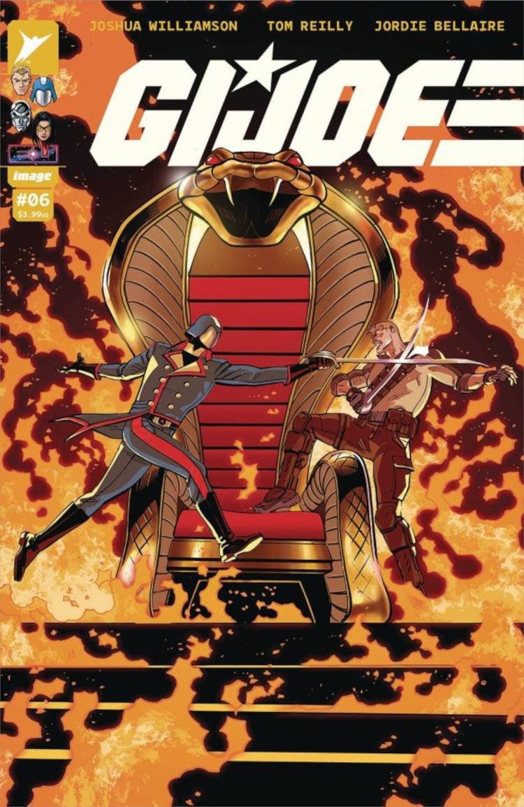 G.I. Joe #6 Cover A Cobra Commander duels Duke on a thron with a sword