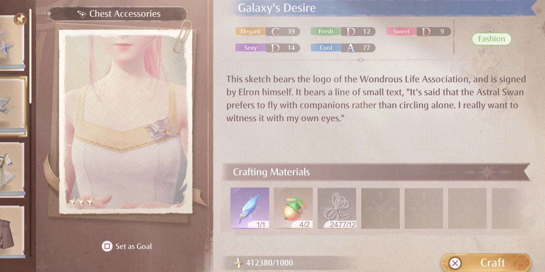 Esboço do Desejo da Galáxia em Infinity Nikki