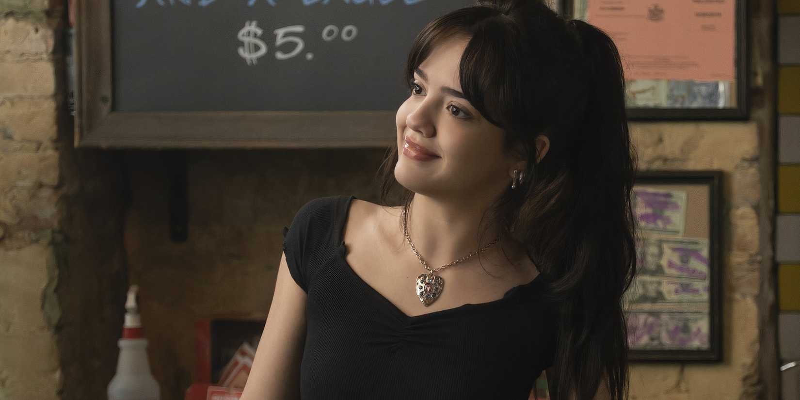 Galilea La Salvia's Frankie smiling while working the register at a coffee shop in Goosebumps The Vanishing