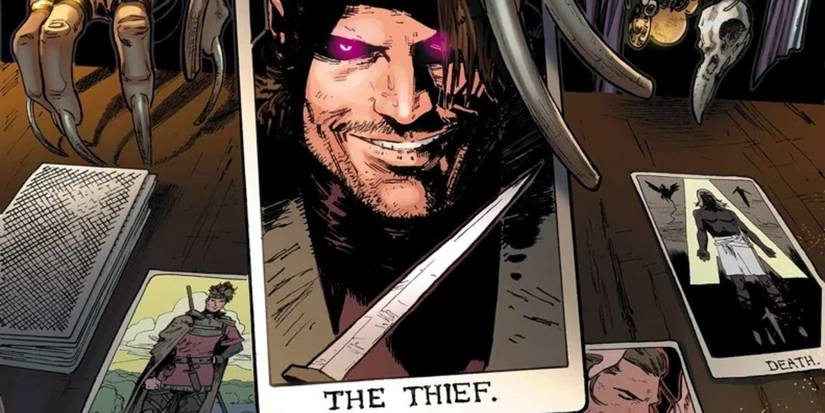Comic book art: Gambit depicted in a Thief tarot card for 2012 James Asmus run