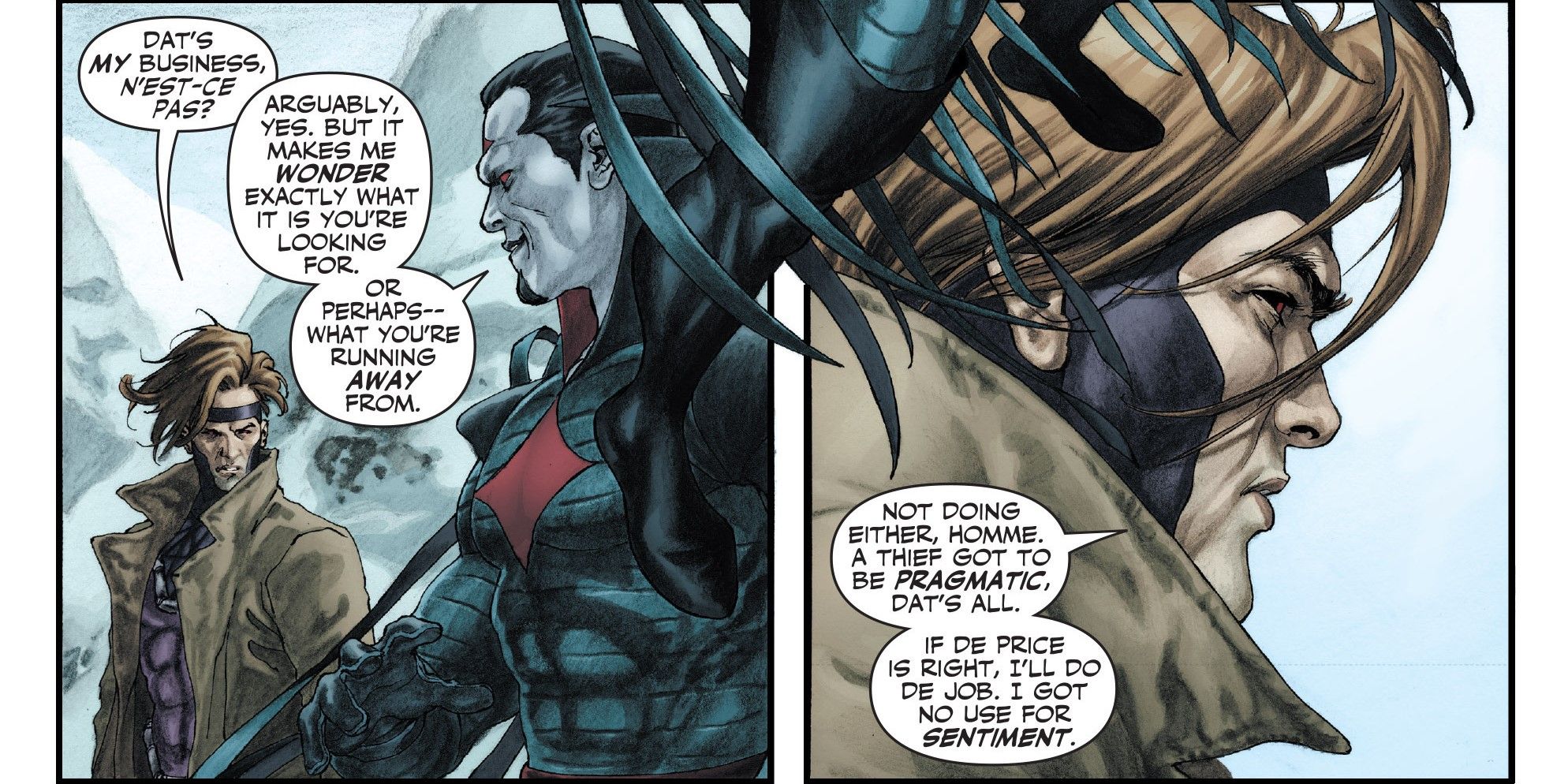 Gambit begins working for Mister Sinister.