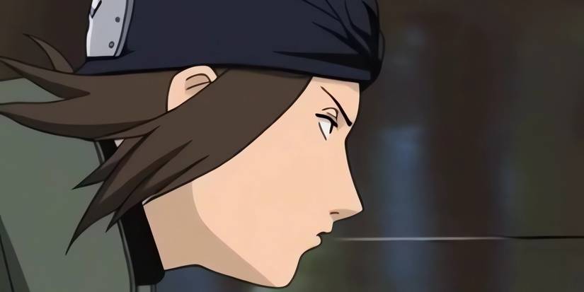 Genma during a fight, spitting a senbon with impressive strenght.