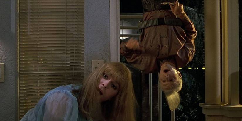 George McFly hanging upside down in Back to the Future Part II