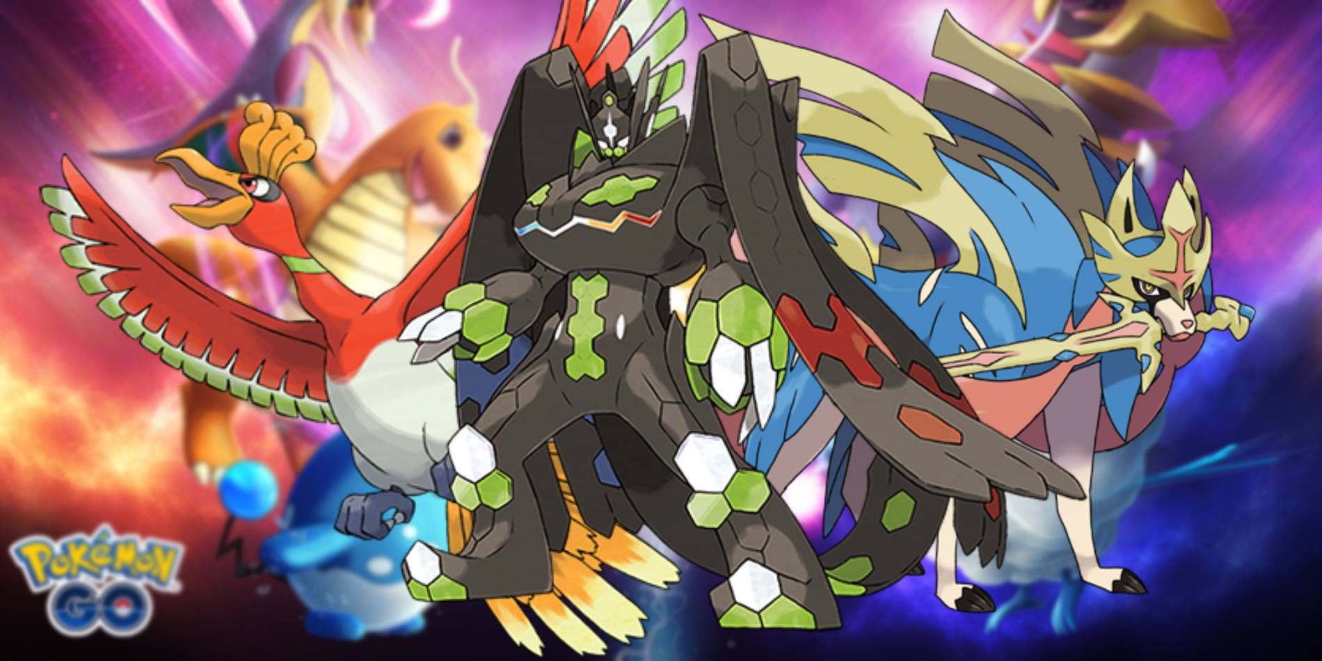 Pokémon GO Zygarde Complete Forme, Zacian Hero of Many Battles and Ho-Oh Legendaries alongside Battle League key art