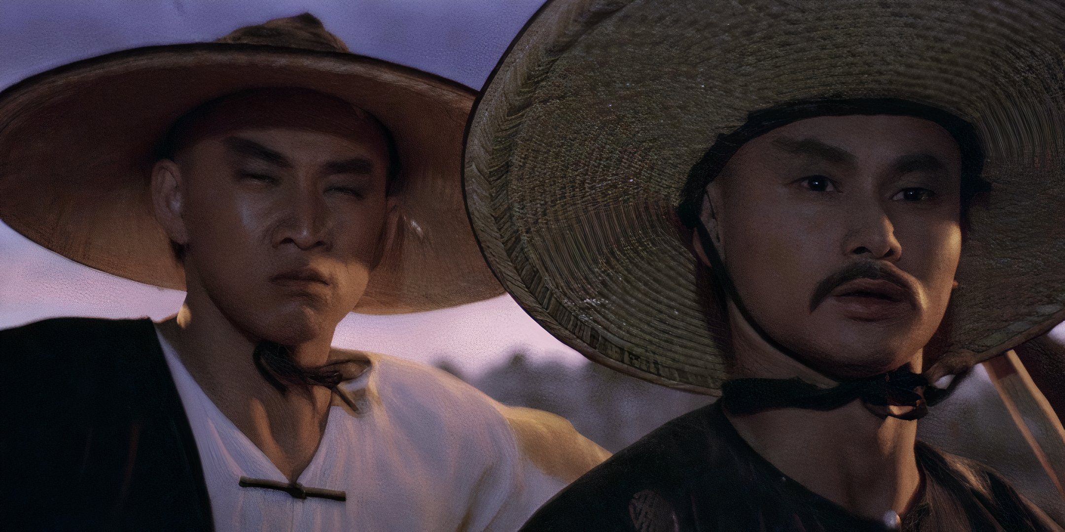 Gordon Liu and Wong Yue glare ahead. 